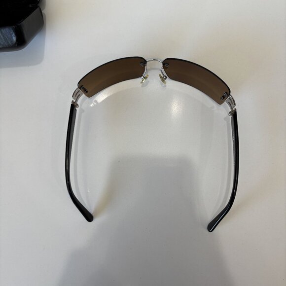 Versace Rhinestone Logo Black Brown Rimless Sunglasses Designer Case Timeless main image 13